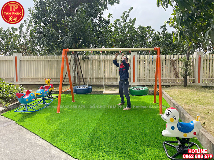 Công trình lắp đặt sân chơi trẻ em ngoài trời cho trường mầm non tư thục