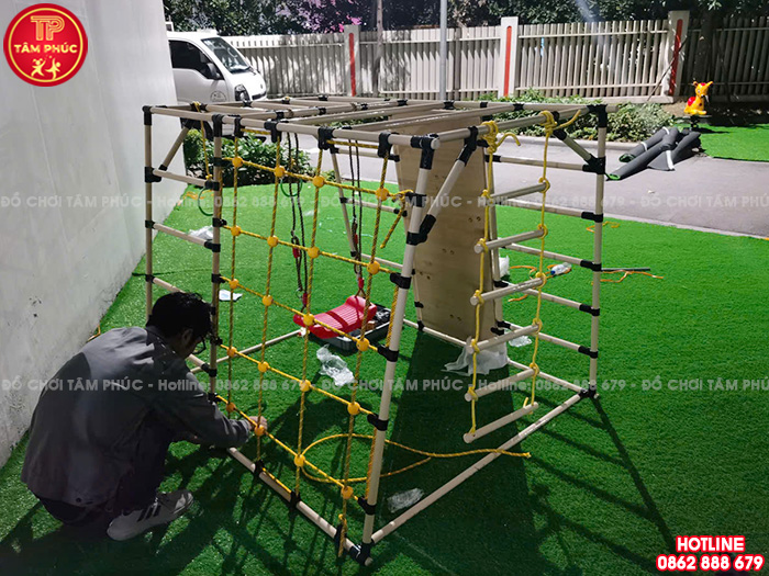 Công trình lắp đặt sân chơi trẻ em ngoài trời cho trường mầm non tư thục