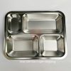 Khay cơm inox 4 ngăn cho bé trường mầm non giá tốt NT7-021