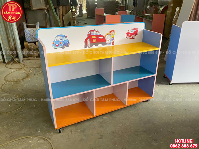 Kệ để đồ mầm non 3 tầng gỗ MDF đẹp giá rẻ NT3-076