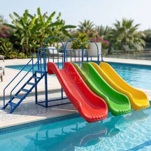 Cầu trượt bể bơi 3 máng trượt nhựa nhập khẩu TP12-030