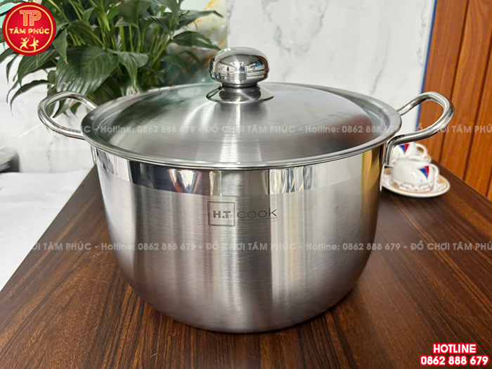 Nồi inox 1 đáy 12 lít cho bếp ăn trường mầm non NT8-019