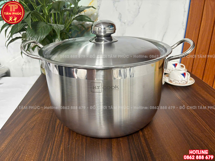 Nồi inox 1 đáy 12 lít cho bếp ăn trường mầm non NT8-019