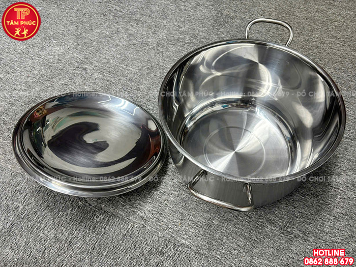 Nồi inox 1 đáy 12 lít cho bếp ăn trường mầm non NT8-019