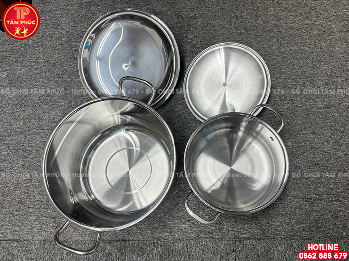 Nồi inox 1 đáy 12 lít cho bếp ăn trường mầm non NT8-019