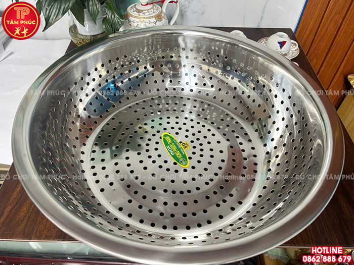 Rổ rửa rau inox sâu 50cm cho trường mầm non NT8-022