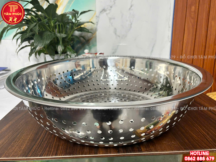 Rổ rửa rau inox sâu 50cm cho trường mầm non NT8-022