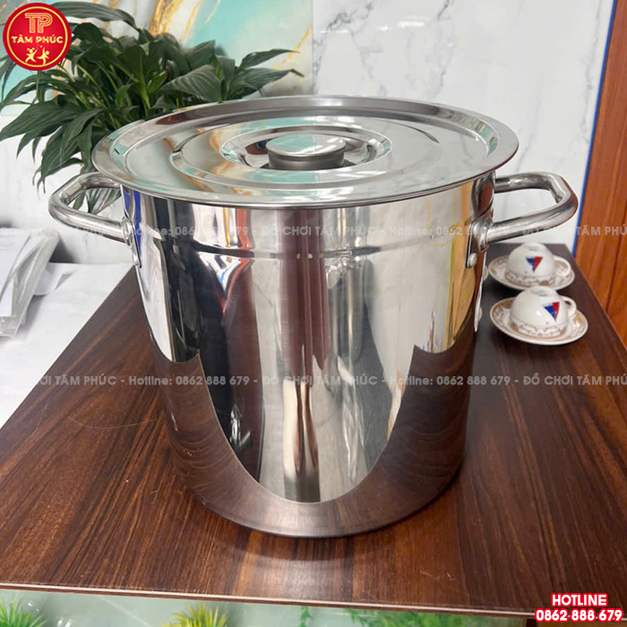 Nồi inox 20 lít cho bếp trường mầm non NT8-026
