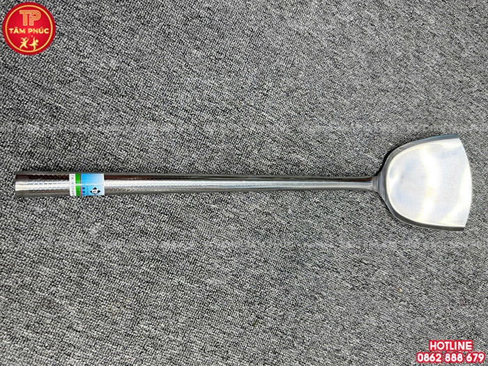 Xẻng xào inox cán dài 52cm cho trường mầm non NT8-036