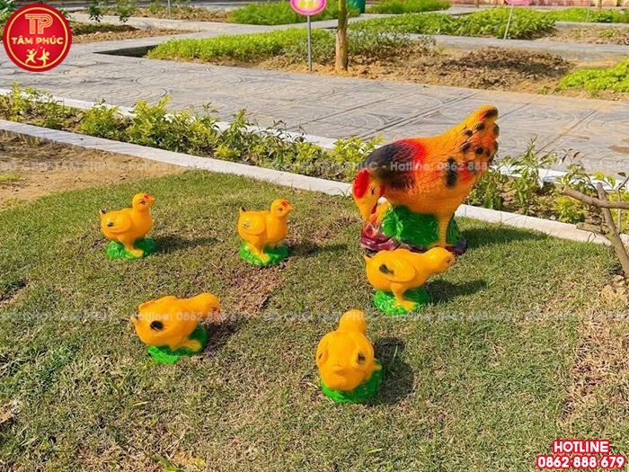 Bộ tượng đàn gà cho vườn cổ tích mầm non TP8-035