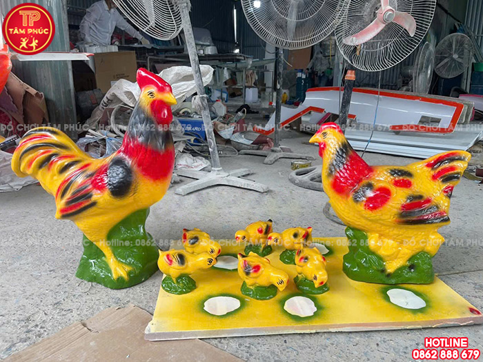 Bộ tượng đàn gà cho vườn cổ tích mầm non TP8-035