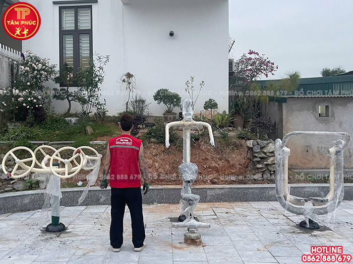 Lắp đặt máy tập thể dục và đồ chơi ngoài trời cho nhà văn hoá tại Quảng Ninh