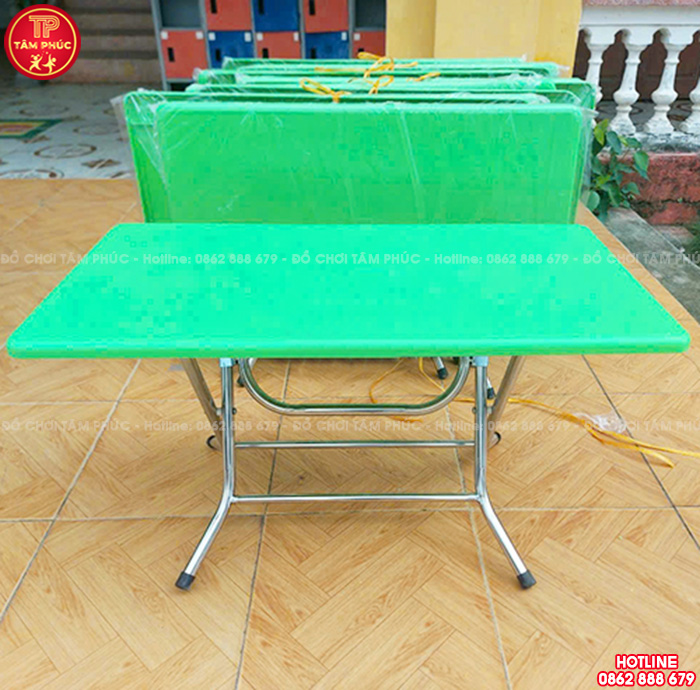 Bàn nhựa đúc mầm non chân gấp inox NT1-020