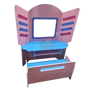 Bộ bàn ghế Kidsmart vui học máy tính cho bé mầm non gỗ MDF NT1-021
