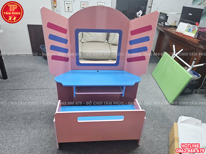 Bộ bàn ghế Kidsmart vui học máy tính cho bé mầm non gỗ MDF NT1-021