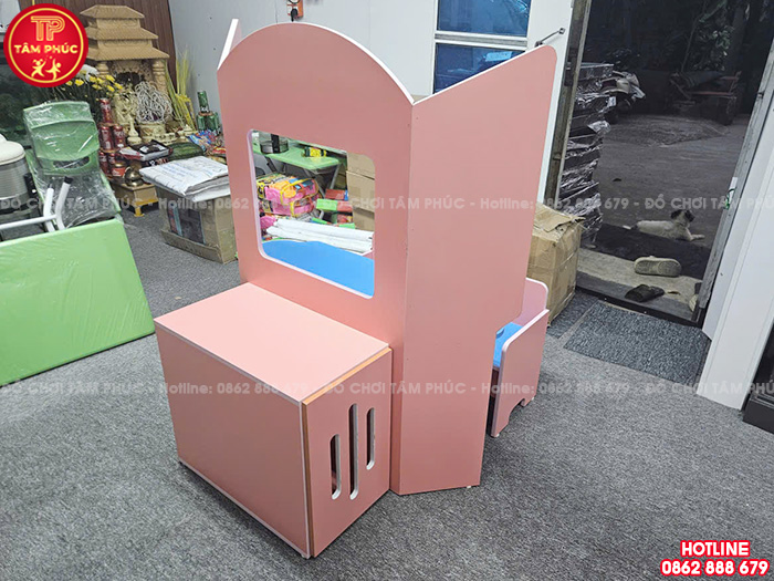 Bộ bàn ghế Kidsmart vui học máy tính cho bé mầm non gỗ MDF NT1-021