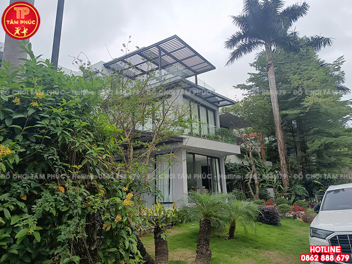 Lắp đặt đồ chơi ngoài trời trên sân thượng cho homestay tại hồ Đại Lải, Vĩnh Phúc