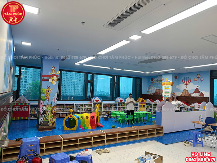 Tủ kệ cho bé mầm non gỗ MDF chất lượng giá tốt tại Đồ Chơi Tâm Phúc
