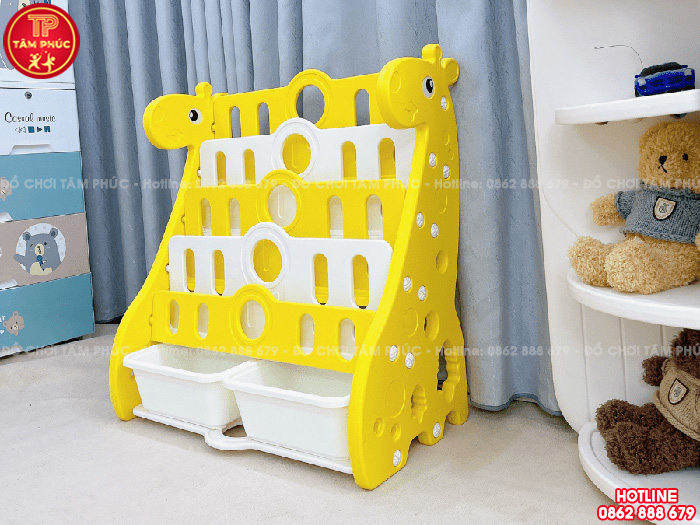 Giá sách cho bé hình con Hươu cao cổ nhựa nhập khẩu NK3-018
