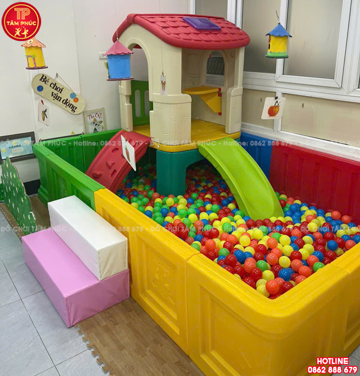 Bể bóng nhựa hình chữ nhật cho bé mầm non NK9-007