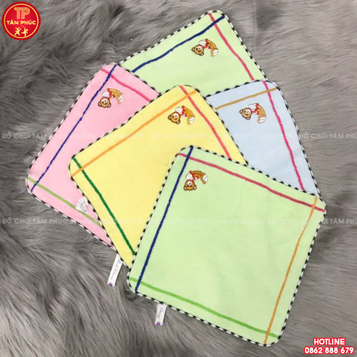 Khăn mặt cho bé mầm non thêu ký hiệu TTN-095